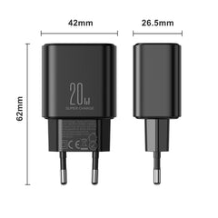 J0YROOM TCF05 20 W USB+USB-C/Typ-C-Schnellladegerät, US-Stecker, EU-Stecker, UK-Stecker, CN-Stecker