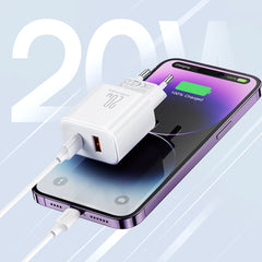 J0YROOM TCF05 20 W USB+USB-C/Typ-C-Schnellladegerät, US-Stecker, EU-Stecker, UK-Stecker, CN-Stecker