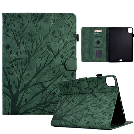 Fortune Tree Pressure Flower PU Tablet Case with Wake-up / Sleep Function, For iPad 10.2 2019 2020 / iPad 10.5 2017 2019, For iPad 10.9 2022 / 2025, For iPad Air / Air 2 / 9.7 2017 2018, For iPad Pro 11 / Air 4 10.9 2020 / Air 5 10.9