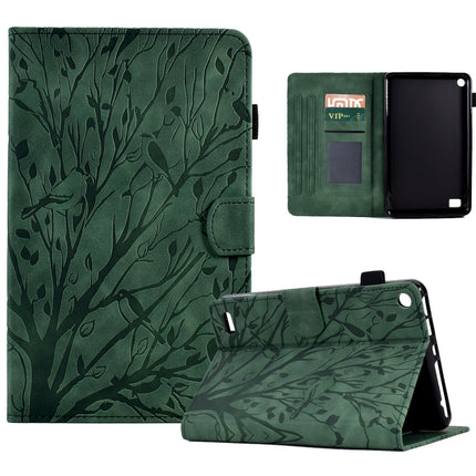 Fortune Tree Pressure Flower PU Tablet Case with Wake-up / Sleep Function, For Amazon Fire HD 8 / HD 8 Plus 2020 2022, For Amazon Kindle 11th 2022, For Amazon Fire HD 10 Plus / HD 10 2021, For Amazon Fire 7 2015 2017 2019