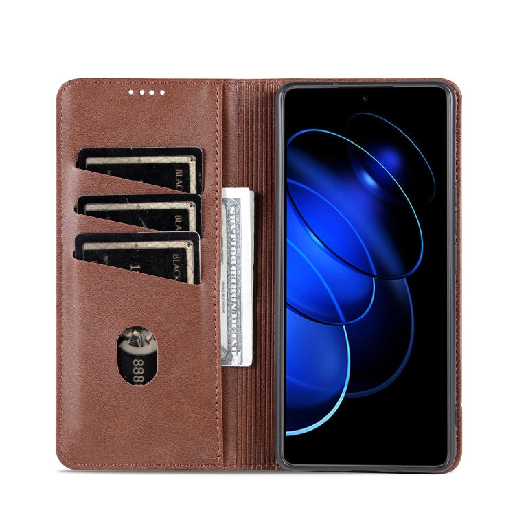 AZNS Magnetic Calf Texture Flip Leather Phone Case