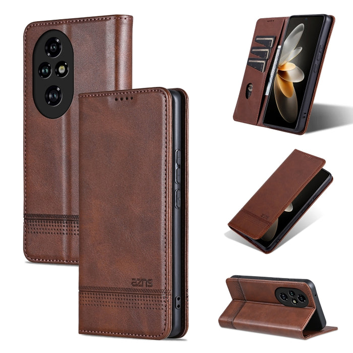 AZNS Magnetic Calf Texture Flip Leather Phone Case, For Honor Magic6 Pro, For Honor Magic6, For Honor 90 GT, For Honor Magic6 Lite 5G/X9b