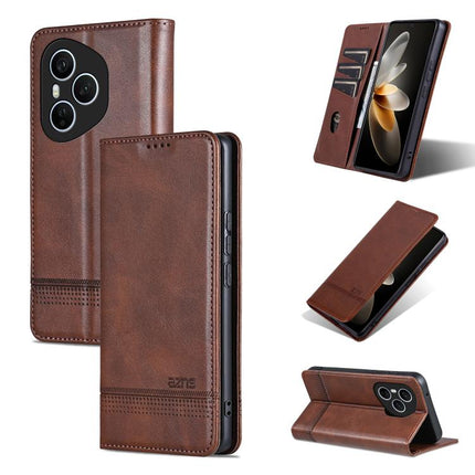 AZNS Magnetic Calf Texture Flip Leather Phone Case, For Honor Play 60, For Honor 400 Global 156.5mm, For Honor 300 Ultra, For Honor 300 Pro