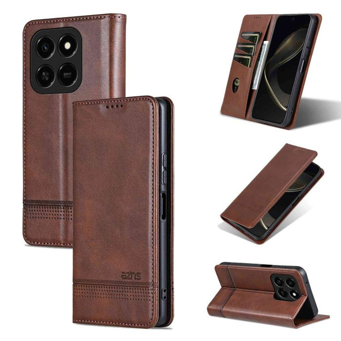 AZNS Magnetic Calf Texture Flip Leather Phone Case, For Honor Play 60, For Honor 400 Global 156.5mm, For Honor 300 Ultra, For Honor 300 Pro