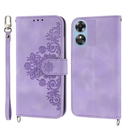 Skin-feel Flowers Embossed Wallet Leather Phone Case, For OPPO A1 Pro, For OPPO Reno9 5G/Reno9 Pro 5G, For OPPO Reno8 4G Global, For OPPO Reno8 T 4G Global