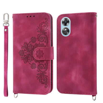 Skin-feel Flowers Embossed Wallet Leather Phone Case, For OPPO A1 Pro, For OPPO Reno9 5G/Reno9 Pro 5G, For OPPO Reno8 4G Global, For OPPO Reno8 T 4G Global
