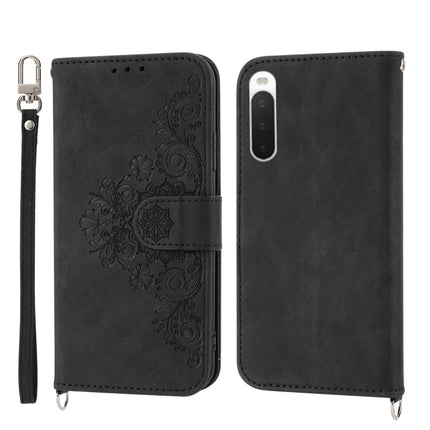 Skin-feel Flowers Embossed Wallet Leather Phone Case, For Samsung Galaxy A24 4G Global, For Samsung Galaxy M14 5G Global, For Sony Xperia 1 V 5G, For Sony Xperia 10 V 4G