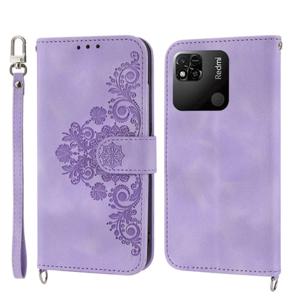 Skin-feel Flowers Embossed Wallet Leather Phone Case, For Xiaomi Redmi 12C/11A, For Xiaomi Redmi A1+ 4G/Poco C50 4G, For Xiaomi Redmi K60/K60 Pro, For Xiaomi Redmi Note 12 4G Global