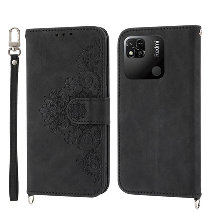 Skin-feel Flowers Embossed Wallet Leather Phone Case, For Xiaomi Redmi 12C/11A, For Xiaomi Redmi A1+ 4G/Poco C50 4G, For Xiaomi Redmi K60/K60 Pro, For Xiaomi Redmi Note 12 4G Global