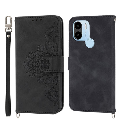 Skin-feel Flowers Embossed Wallet Leather Phone Case, For Xiaomi Redmi 12C/11A, For Xiaomi Redmi A1+ 4G/Poco C50 4G, For Xiaomi Redmi K60/K60 Pro, For Xiaomi Redmi Note 12 4G Global