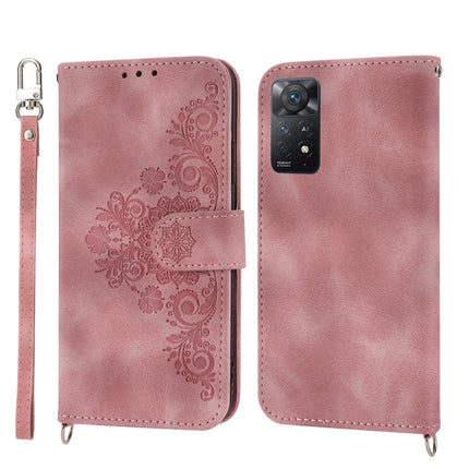 Skin-feel Flowers Embossed Wallet Leather Phone Case, For Xiaomi Redmi 12C/11A, For Xiaomi Redmi A1+ 4G/Poco C50 4G, For Xiaomi Redmi K60/K60 Pro, For Xiaomi Redmi Note 12 4G Global