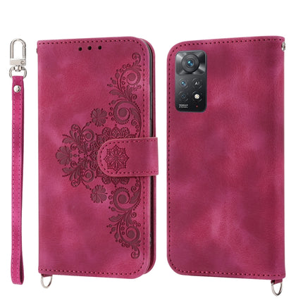 Skin-feel Flowers Embossed Wallet Leather Phone Case, For Xiaomi Redmi 12C/11A, For Xiaomi Redmi A1+ 4G/Poco C50 4G, For Xiaomi Redmi K60/K60 Pro, For Xiaomi Redmi Note 12 4G Global
