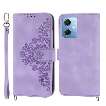 Skin-feel Flowers Embossed Wallet Leather Phone Case, For Xiaomi Redmi 12C/11A, For Xiaomi Redmi A1+ 4G/Poco C50 4G, For Xiaomi Redmi K60/K60 Pro, For Xiaomi Redmi Note 12 4G Global