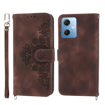 Skin-feel Flowers Embossed Wallet Leather Phone Case, For Xiaomi Redmi 12C/11A, For Xiaomi Redmi A1+ 4G/Poco C50 4G, For Xiaomi Redmi K60/K60 Pro, For Xiaomi Redmi Note 12 4G Global