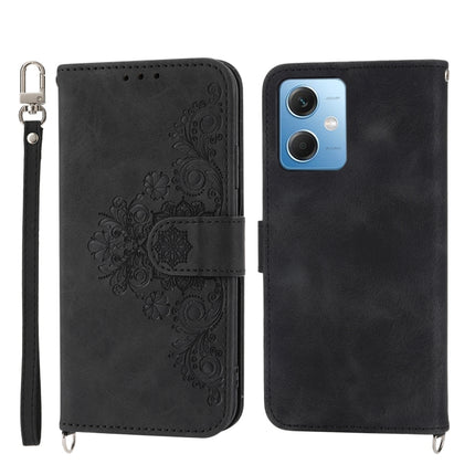 Skin-feel Flowers Embossed Wallet Leather Phone Case, For Xiaomi Redmi 12C/11A, For Xiaomi Redmi A1+ 4G/Poco C50 4G, For Xiaomi Redmi K60/K60 Pro, For Xiaomi Redmi Note 12 4G Global