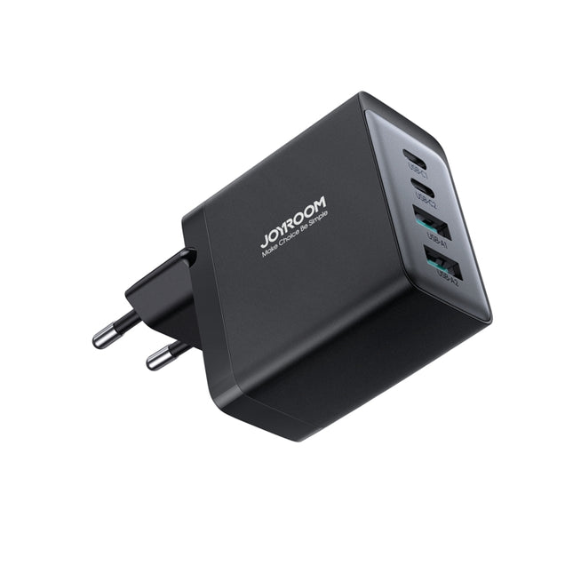 Cargador multipuerto doble USB + doble USB-C/Tipo-C de 67 W con nitruro de galio JOYROOM TCG02, enchufe de la UE y del Reino Unido