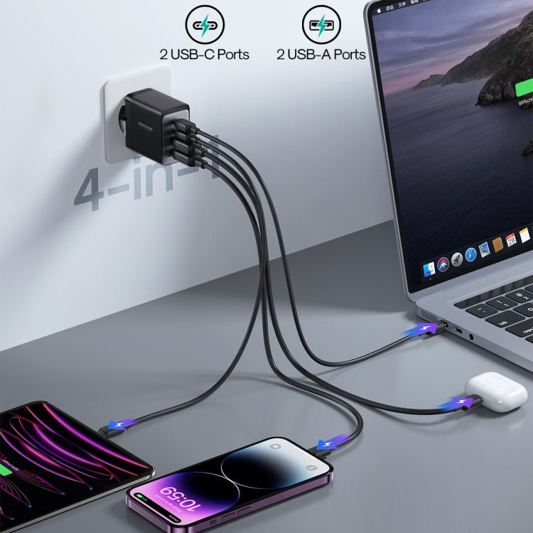 JOYROOM TCG02 Galliumnitrid 67 W Dual USB+Dual USB-C/Typ-C Multi-Port-Ladegerät-Set, EU-Stecker, UK-Stecker