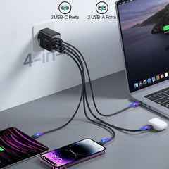 JOYROOM TCG02 Galliumnitrid 67 W Dual USB+Dual USB-C/Typ-C Multi-Port-Ladegerät-Set, EU-Stecker, UK-Stecker