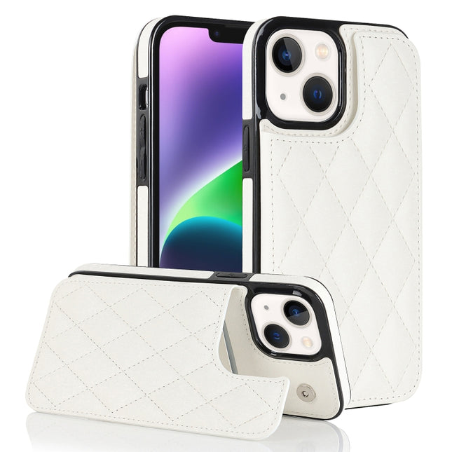 Double Buckle Rhombic PU Leather Phone Case, For iPhone 14, For iPhone 14 Plus, For iPhone 14 Pro