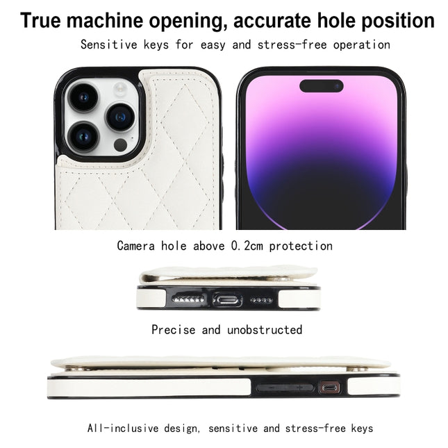 Double Buckle Rhombic PU Leather Phone Case, For iPhone 14 Pro Max, For iPhone 13, For iPhone 13 mini