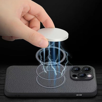 Skin Feel Litchi Texture MagSafe Magnetic Phone Case, For iPhone 14, For iPhone 14 Plus, For iPhone 14 Pro, For iPhone 14 Pro Max, For iPhone 13, For iPhone 13 Pro