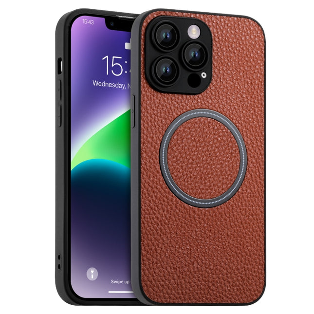 Skin Feel Litchi Texture MagSafe Magnetic Phone Case, For iPhone 13 Pro Max, For iPhone 12, For iPhone 12 Pro, For iPhone 12 Pro Max, For iPhone 11, For iPhone 11 Pro