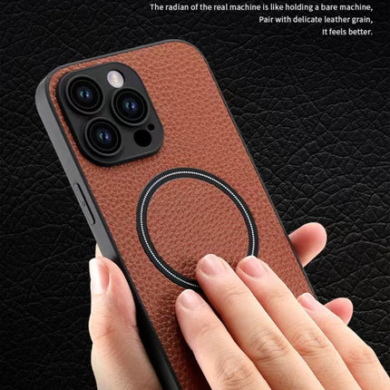 Skin Feel Litchi Texture MagSafe Magnetic Phone Case, For iPhone 13 Pro Max, For iPhone 12, For iPhone 12 Pro, For iPhone 12 Pro Max, For iPhone 11, For iPhone 11 Pro