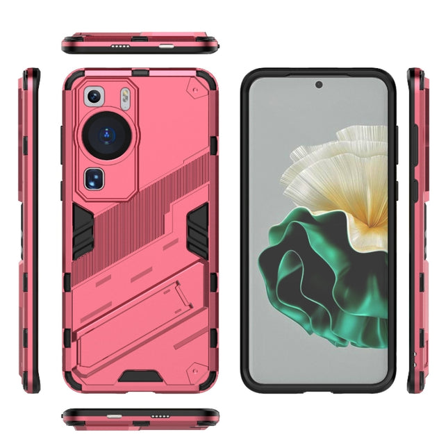 Punk Armor 2 in 1 PC + TPU Shockproof Phone Case with Invisible Holder, For Huawei P60
