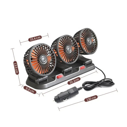 F4310 360-Degree Rotating Adjustable Car Three-Head Fan, F4310 USB Universal, F4310 12V Cigarette Lighter, F4310 24V Cigarette Lighter