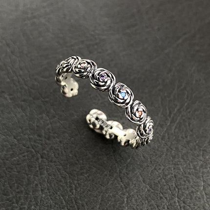 Platinum Plated Ladies Vintage Wear Combination Ring, J2792, J2901, J2203, J2173