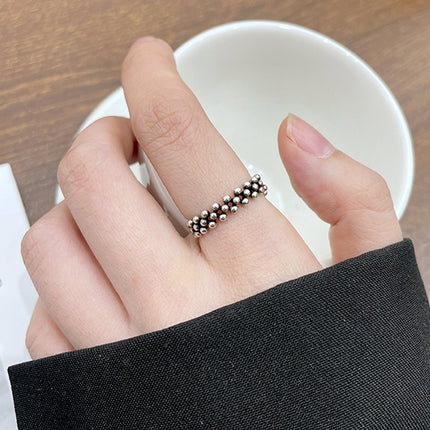 S925 Sterling Silver Cool Style Ladies Combination Ring, J815