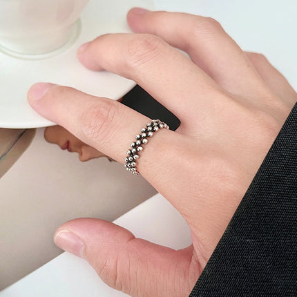 S925 Sterling Silver Cool Style Ladies Combination Ring, J815