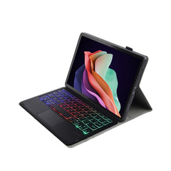 AHW13-AS Lambskin Texture Ultra-thin Detachable Backlight Bluetooth Keyboard Leather Case with Touchpad