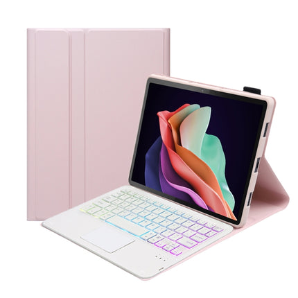 AHW13-AS Lambskin Texture Ultra-thin Detachable Backlight Bluetooth Keyboard Leather Case with Touchpad