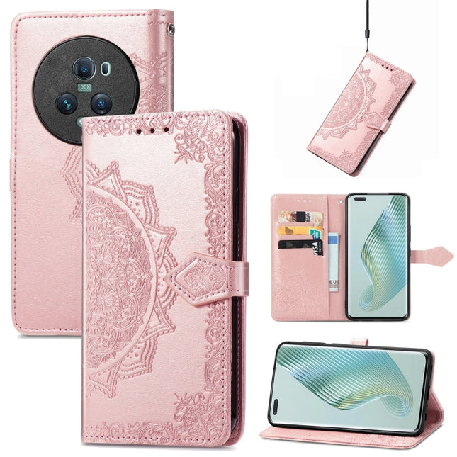 Mandala Flower Embossed Leather Phone Case, For Honor Magic5 Pro, For Honor Magic5, For Nokia C3, For Nokia G22