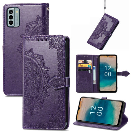 Mandala Flower Embossed Leather Phone Case, For Honor Magic5 Pro, For Honor Magic5, For Nokia C3, For Nokia G22