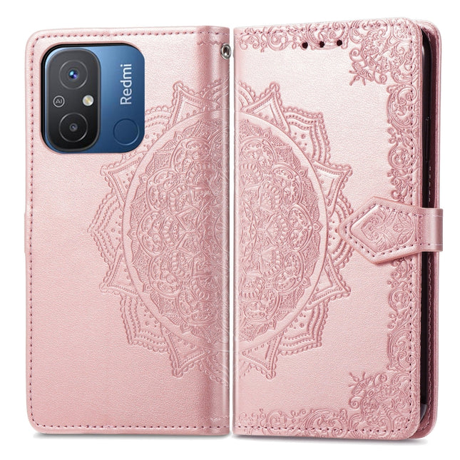 Mandala Flower Embossed Leather Phone Case, For Xiaomi Redmi 12C, For Xiaomi Redmi K60 Pro, For Xiaomi Redmi Note 12 4G Global, For Xiaomi Redmi Note 12 Turbo