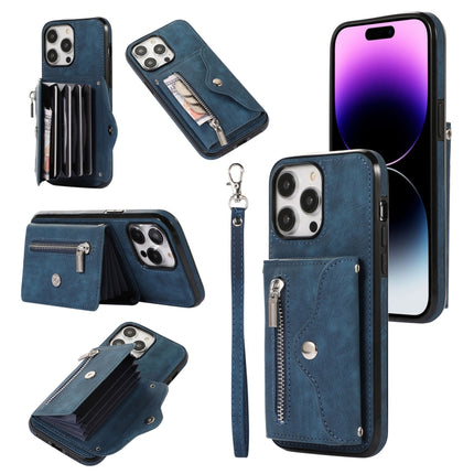 Zipper RFID Card Slot Phone Case with Short Lanyard, For iPhone 12 mini, For iPhone 12 / 12 Pro, For iPhone 12 Pro Max, For iPhone 11