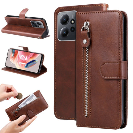 Calf Texture Zipper Leather Phone Case, For Xiaomi Redmi Note 12 4G Global, For Honor Magic5 Pro, For Samsung Galaxy M14 5G