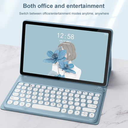 YM-LX106 Round Key Detachable Bluetooth Tablet Keyboard Leather Case with Mouse, YM-LX106 with Mouse