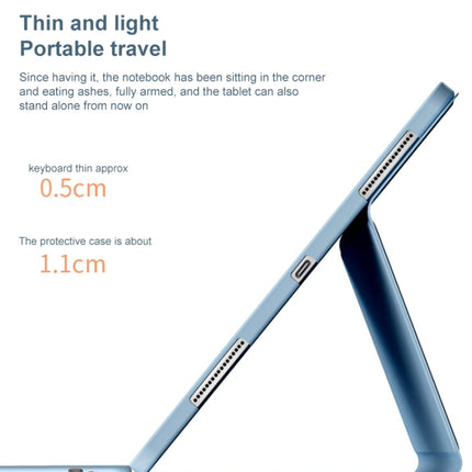 YM-LX106 Round Key Detachable Bluetooth Tablet Keyboard Leather Case with Mouse