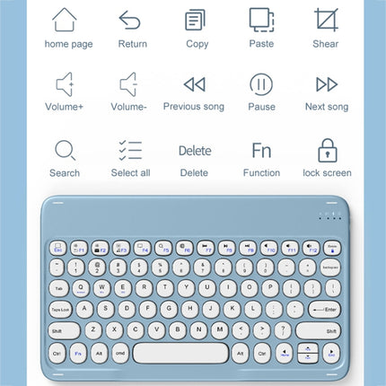 YM-LX106 Round Key Detachable Bluetooth Tablet Keyboard Leather Case with Mouse, YM-LX106 with Mouse
