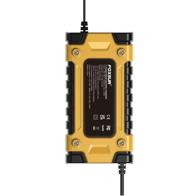 FOXSUR 12V / 24V / 10A Car / Motorcycle Battery Smart Repair Lead-acid Battery Charger