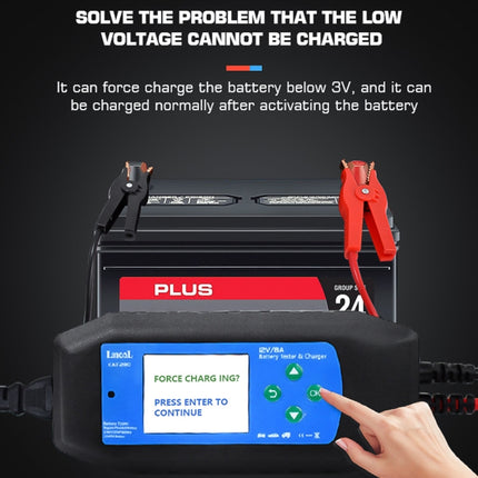 CAT-280 2 in 1 Car Battery Charger & Color Screen Battery Tester, EU Plug