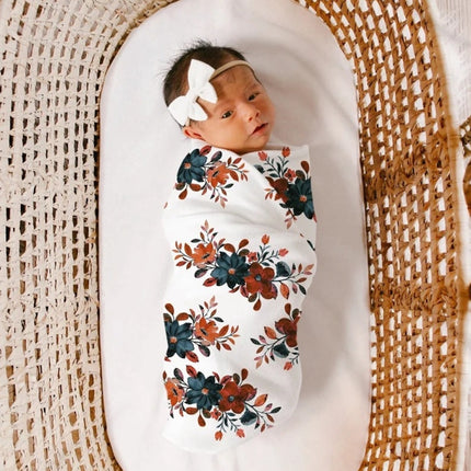 Newborn Baby Three-piece Swaddling Scarf  Cap Headband