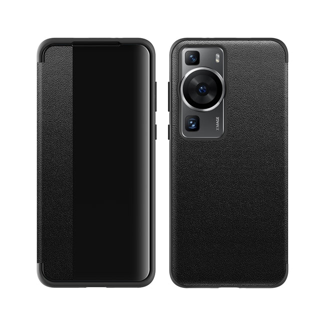 Leather + TPU Frame Shockproof Phone Case, For Huawei P60, For Huawei P60 Pro, For Huawei P60 Art