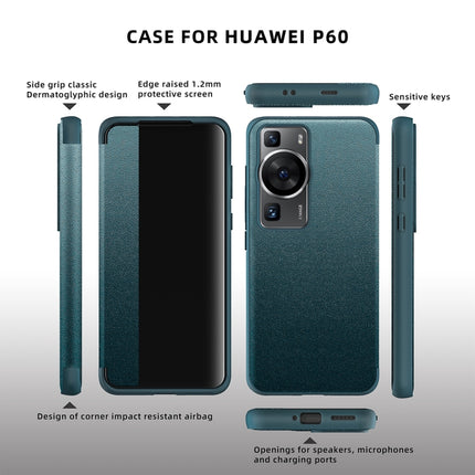 Leather + TPU Frame Shockproof Phone Case, For Huawei P60, For Huawei P60 Pro, For Huawei P60 Art
