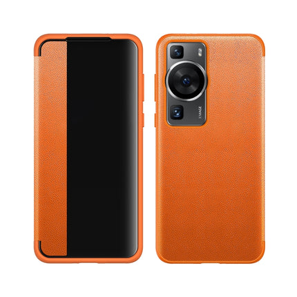 Leather + TPU Frame Shockproof Phone Case, For Huawei P60, For Huawei P60 Pro, For Huawei P60 Art