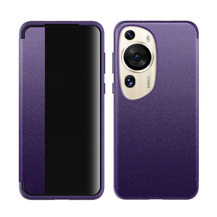 Leather + TPU Frame Shockproof Phone Case, For Huawei P60, For Huawei P60 Pro, For Huawei P60 Art