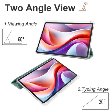 3-fold Clear TPU Leather Tablet Case with Pen Slot, For Lenovo Tab M11 / Xiaoxin Pad 11 2024, For Lenovo Pad Plus 2023 11.5 inch